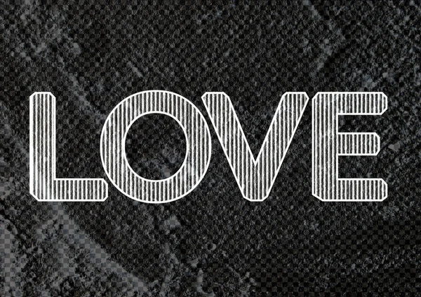 LOVE Font Type for Valentines day card on Cement wall Background — Stock Photo, Image