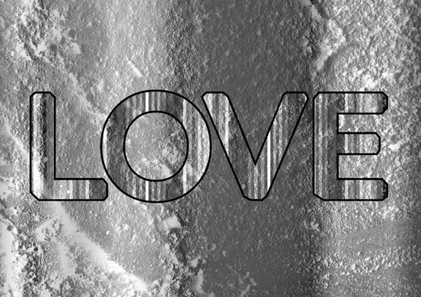 LOVE Font Type for Valentines day card on Cement wall Background — Stock Photo, Image