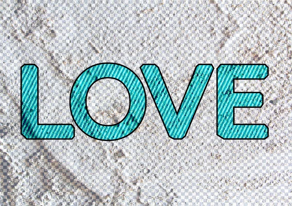 LOVE Font Type for Valentines day card on Cement wall Background — Stock Photo, Image