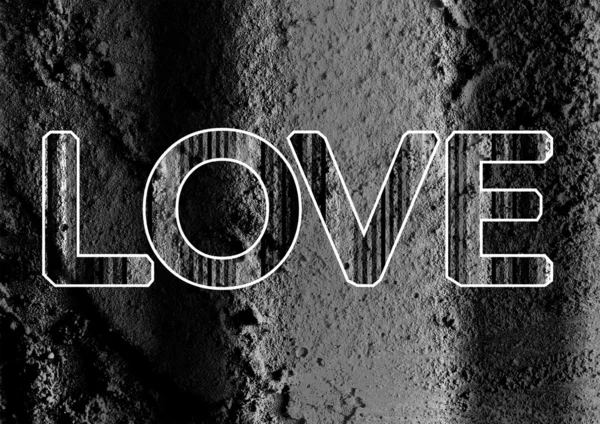 LOVE Font Type for Valentines day card on Cement wall Background — Stock Photo, Image