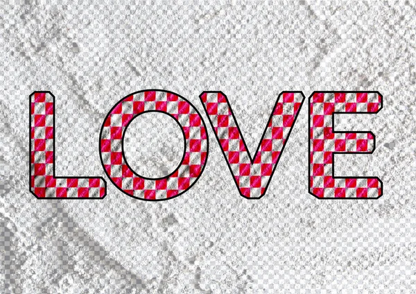 LOVE Font Type for Valentines day card on Cement wall Background — Stock Photo, Image