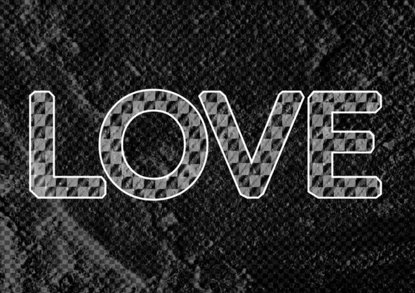 Liebe Schriftart für Valentinstag Karte auf Zementwand Hintergrund — Stockfoto