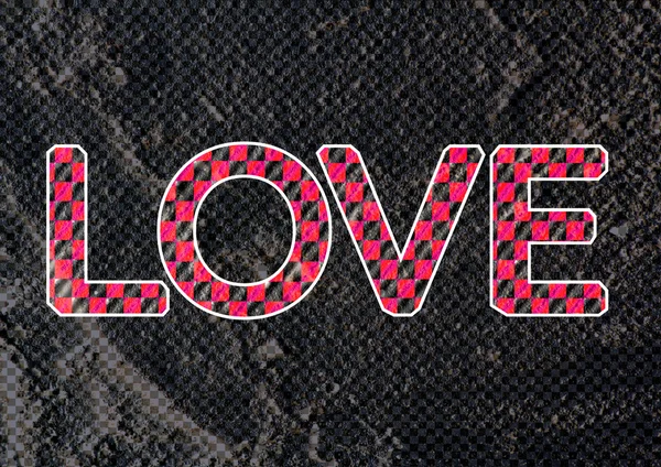 LOVE Font Type for Valentines day card on Cement wall Background — Stock Photo, Image