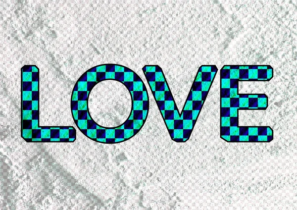 LOVE Type de police pour carte Saint Valentin sur fond de mur de ciment — Photo