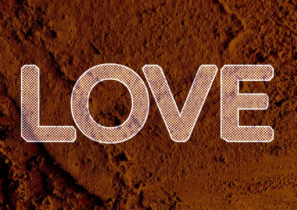 LOVE Font Type for Valentines day card on Cement wall Background — Stock Photo, Image