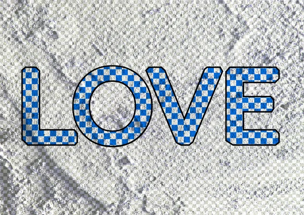 Liefde lettertype voor Valentijnsdag kaart op Cement muur achtergrond — Stockfoto