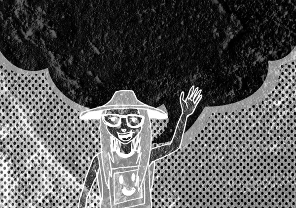 İnsanların düşünme insanlar konuşmak ve konuşma balonu çimento duvar 