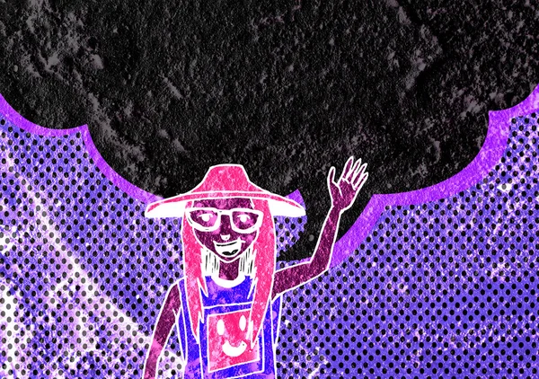 İnsanların düşünme insanlar konuşmak ve konuşma balonu çimento duvar 