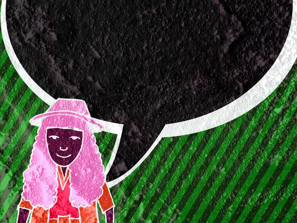 İnsanların düşünme insanlar konuşmak ve konuşma balonu çimento duvar 