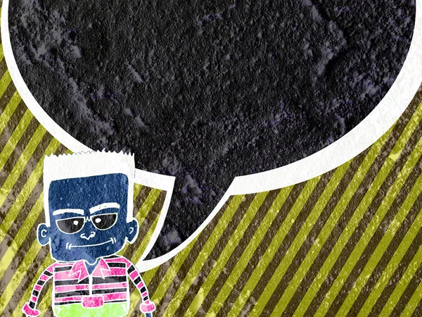 İnsanların düşünme insanlar konuşmak ve konuşma balonu çimento duvar 