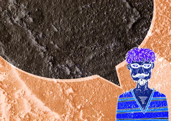 İnsanların düşünme insanlar konuşmak ve konuşma balonu çimento duvar 