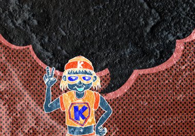 İnsanların düşünme insanlar konuşmak ve konuşma balonu çimento duvar 