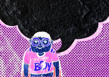 İnsanların düşünme insanlar konuşmak ve konuşma balonu çimento duvar 