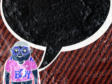 İnsanların düşünme insanlar konuşmak ve konuşma balonu çimento duvar 