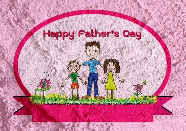Happy Father's Day on Cement wall texture background — Stock Photo, Image