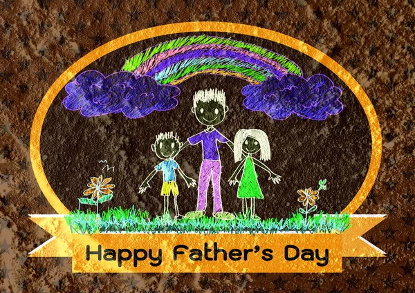 Happy Father 's Day on Cement wall texture background — стоковое фото