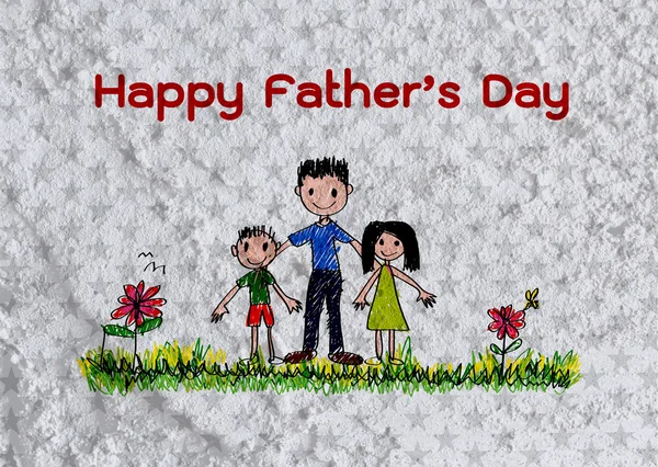 Happy Father's Day on Cement wall texture background — Stock Photo, Image