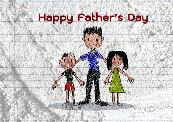 Szczęśliwy dzień ojca na Cement ściany tekstura tło — Zdjęcie stockowe