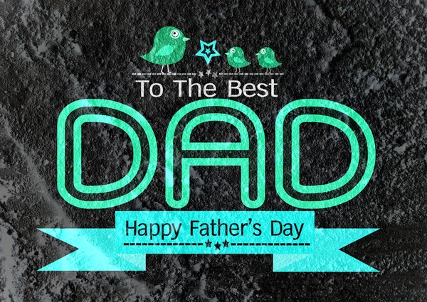 Blahopřání ke dni otců Happy na Cement zdi textury pozadí — Stock fotografie