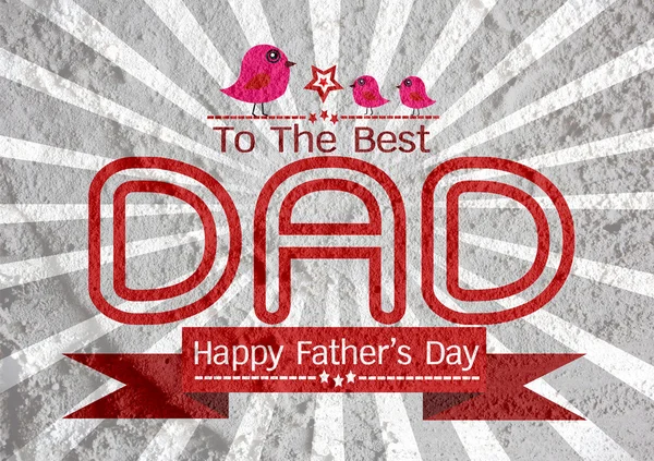 Happy Father's Day card  on Cement wall texture background — Stock Photo, Image