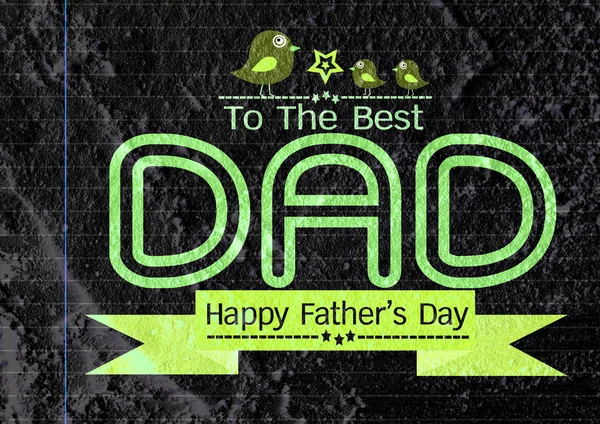 Happy Father's Day card  on Cement wall texture background — Stock Photo, Image