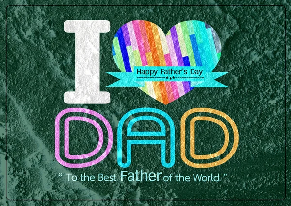 Happy Father's Day card  on Cement wall texture background — Stock Photo, Image