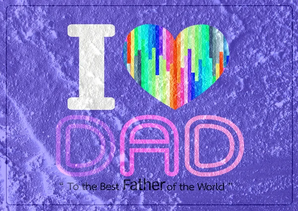 Happy Father's Day card  on Cement wall texture background — Stock Photo, Image