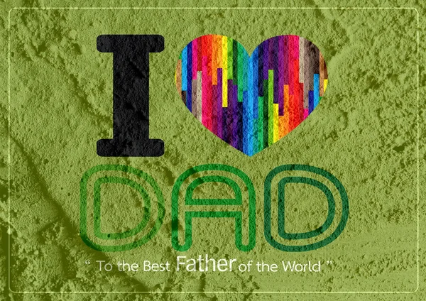 Happy Father's Day card  on Cement wall texture background — Stock Photo, Image