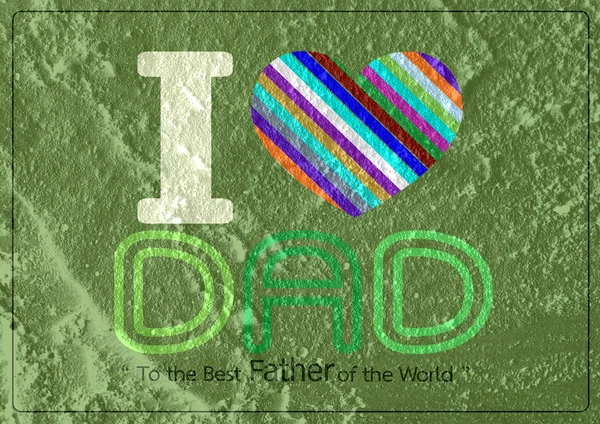 Szczęśliwy dzień ojca karty na Cement ściany tekstura tło — Zdjęcie stockowe