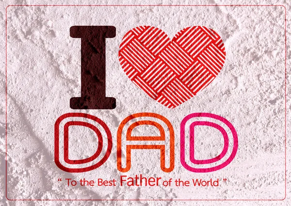 Happy Father's Day card  on Cement wall texture background — Stock Photo, Image