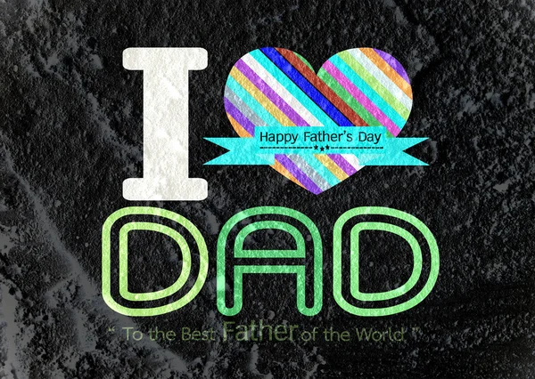 Happy Father's Day card on Cement wall texture background — Stock Photo, Image