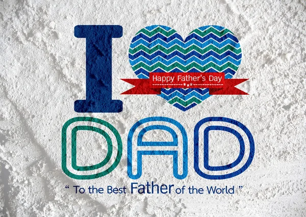 Happy Father's Day kaart op Cement muur textuur achtergrond — Stockfoto