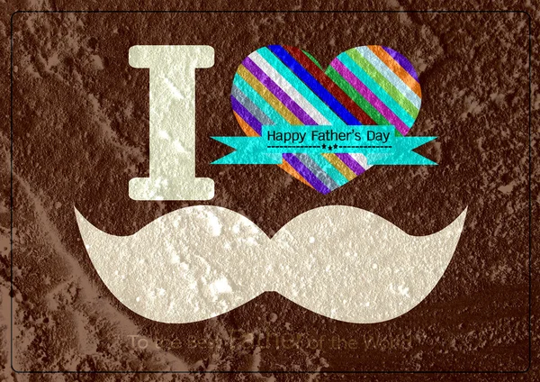 Father's Day kaart met snor op Cement muur textuur CHTERGRO — Stockfoto