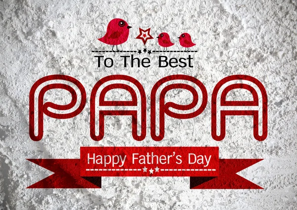 Happy  Father's Day card , love PAPA on Cement wall texture back — Stock Photo, Image