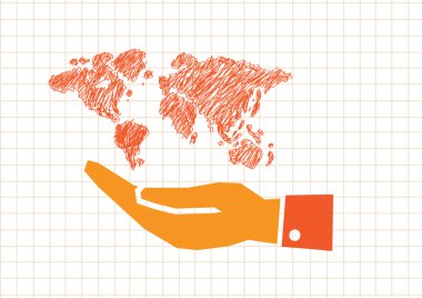 El dünya harita tutarak