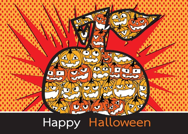 Halloween kaart met pompoen — Stockvector
