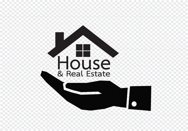 Hand and Home icon Real estate concept — Stock Vector