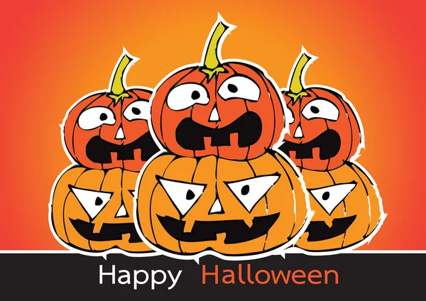 Halloween kaart met pompoen — Stockvector