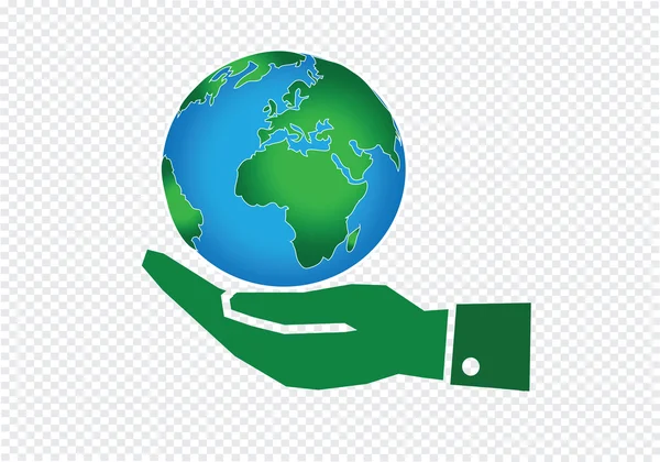 Hand holding world globe — Stock Vector