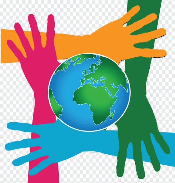 Hand Holding World and globe hands idea — Stock Vector