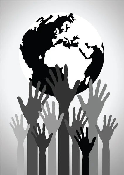 Hand Holding World and globe hands idea — Stock Vector