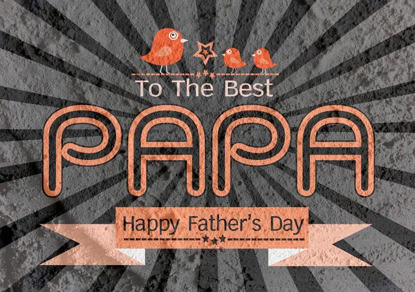 Happy Father's Day card , love PAPA on Cement wall texture backg — Stock Photo, Image