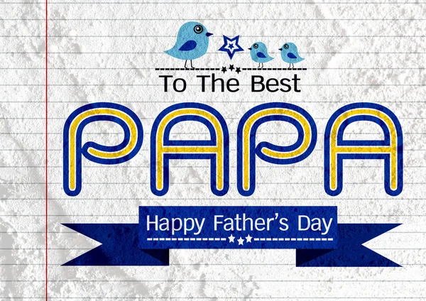 Happy Father's Day card , love PAPA on Cement wall texture backg — Stock Photo, Image