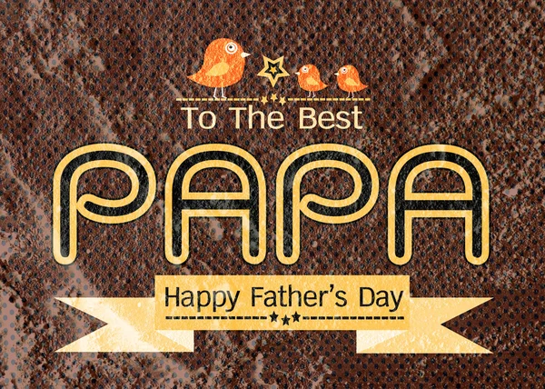 Happy Father's Day card , love PAPA on Cement wall texture backg — Stock Photo, Image