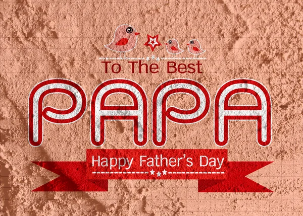 Tarjeta del Día del Padre Feliz, amor PAPA en pared de cemento textura backg —  Fotos de Stock
