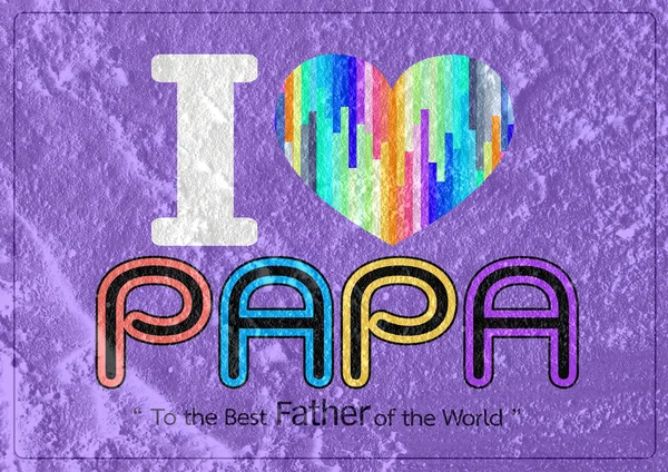 Bonne carte de fête des pères, amour PAPA sur mur de ciment texture backg — Photo