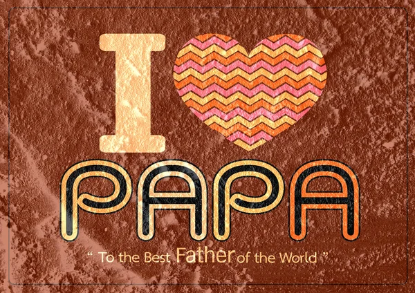 Happy Father's Day card , love PAPA on Cement wall texture backg — Stock Photo, Image