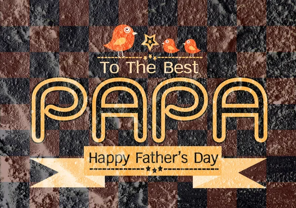 Happy Father's Day card , love PAPA on Cement wall texture backg — Stock Photo, Image