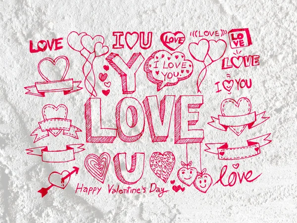 Hart tekening en de dag van Valentijnskaarten harten voor uw werken — Stockfoto