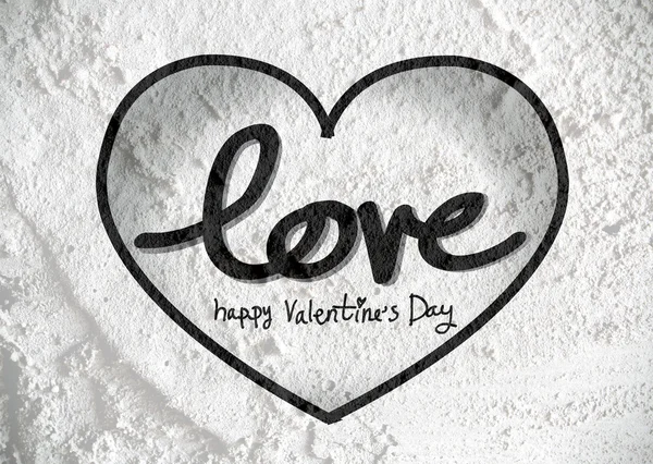 Happy Valentine's Day Greeting Card on Cement wall texture backg — Stock Photo, Image